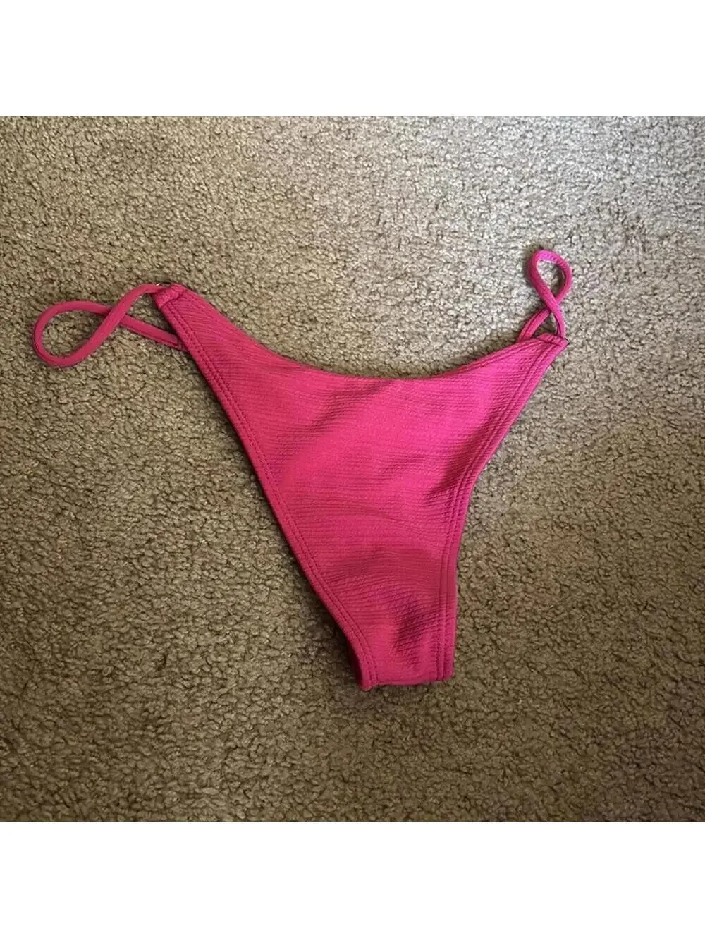 🇺🇸SHEIN Pink Deep V Adjustable Strap Bikini Top and Cheeky Bottom Set